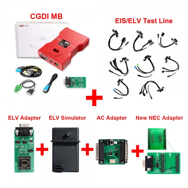 CGDI MB with Full Set including EIS Test Line + ELV Adapter + ELV Simulator + AC Adapter + New NEC Adapter 