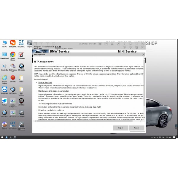 V2024.07 Win10 Rheingold ISTA 4.48.20 and SDP 4.48.21 for BMW ICOM with Engineer Programming