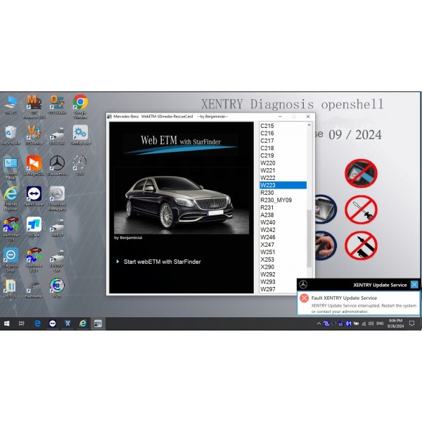 V2024.10 Xentry DAS Win10 SSD Cars and Trucks Software with HHT Vediamo and DTS Manoco for SD Connect C4 C5 C6 Pro