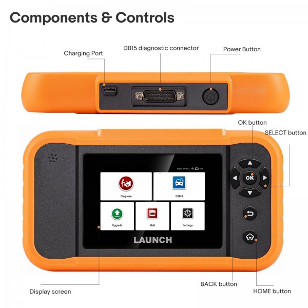 2024 LAUNCH Creader Elite 2.0 Full System Diagnostic Tool for Ford/ GM/ Buick/ Cadillac/ Chevrolet/ Chrysler/ Dodge/ Jeep