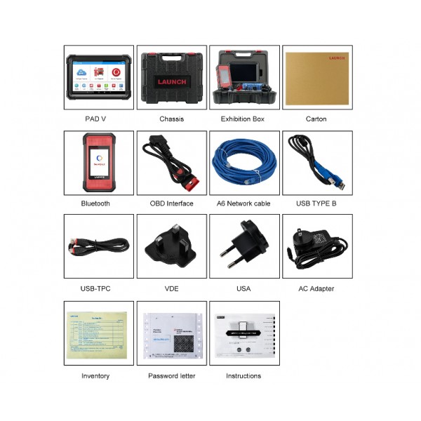 Launch X431 V+ SmartLink HD Support CAN FD DOIP J2534 ADAS Heavy Duty Truck Diagnostic Tool 