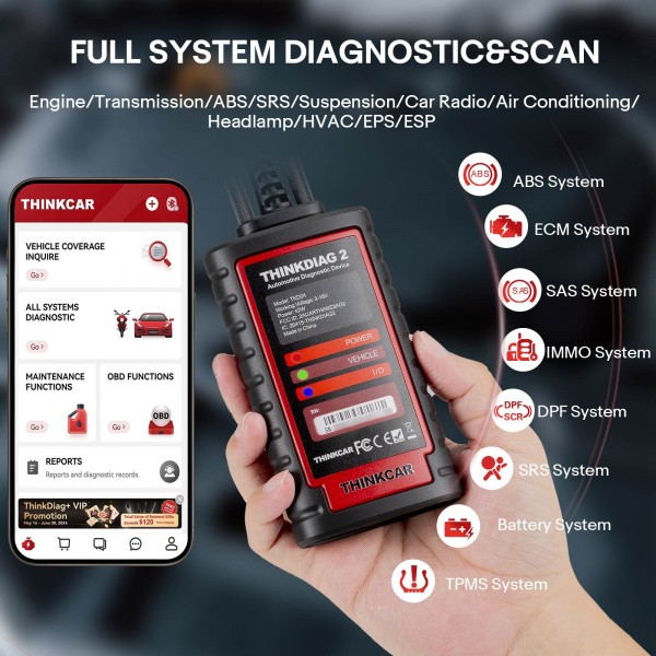 Thinkdiag2 THINKCAR All System Diagnostic Scanner Support CAN-FD